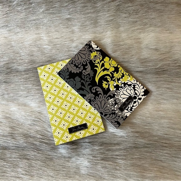 VERA BRADLEY 2 Baroque Small 6.5 x 4 Yellow Black White Lined Notebooks 2010 - Picture 1 of 8
